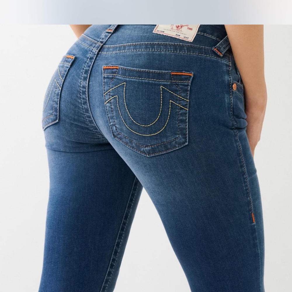 True Religion Blue Skinny Jeans Signature Stitching